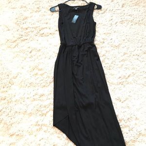 WHBM Black sleeveless angled bottom dress